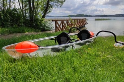 Clear-bottom kayak tours in Trakai